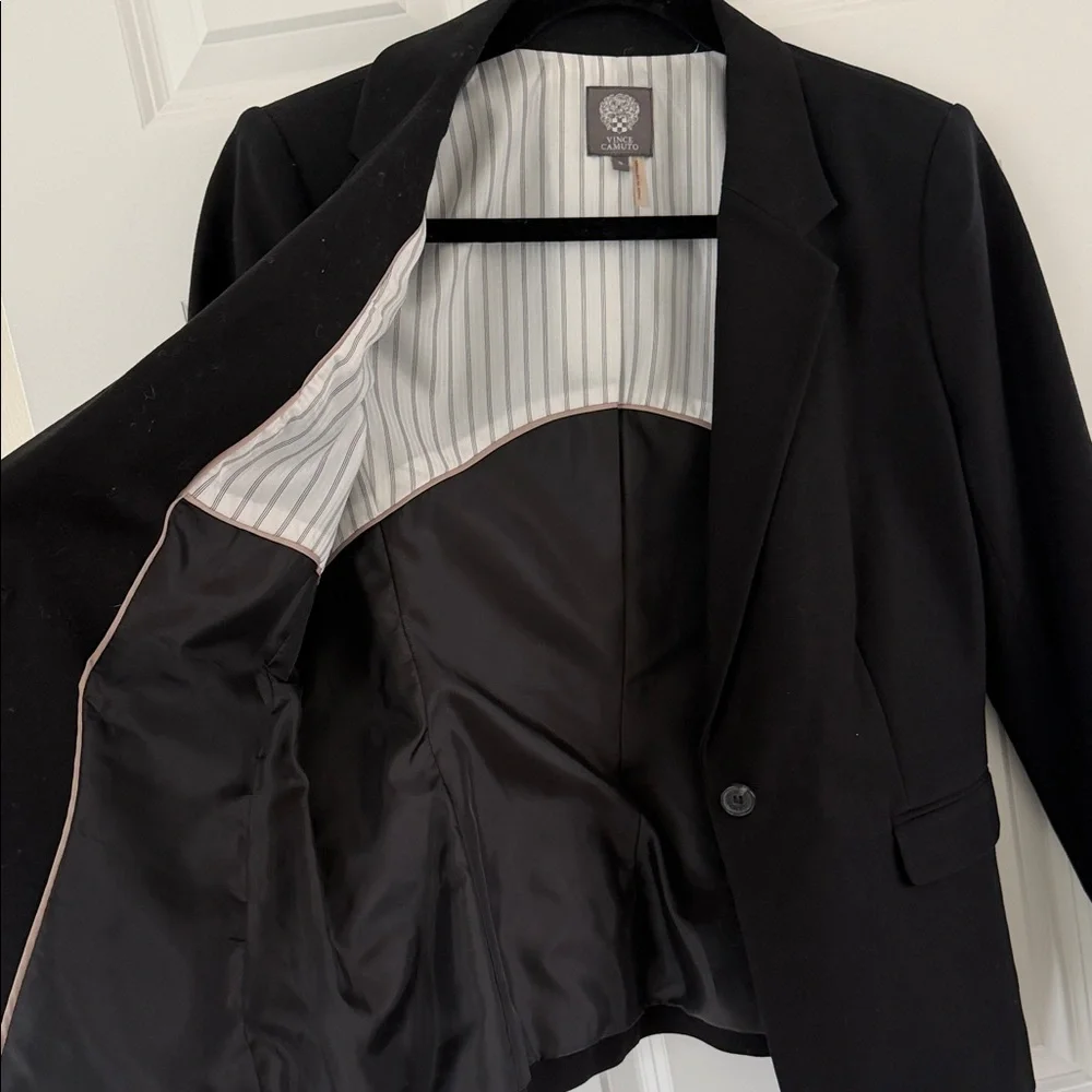 Vince Camuto 98% Cotton Women’s Black Blazer Size 8 - Picture 6 of 6